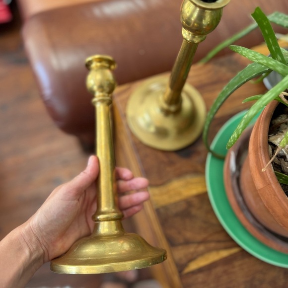 Antique Rostand brass candlestick holders - Picture 1 of 6